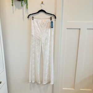 Wild Fable Womens White Lace Flare Festival Boho Pants NWT Size XXS & M